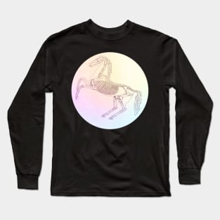Distressed Grunge Pastel Punk Horse Skeleton T-shirt Long Sleeve T-Shirt